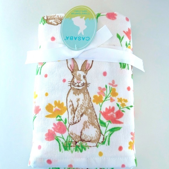 🐇🐣🌷Easter Bunny Hand Kitchen Towels Set of 2 NEW ‼️ - Picture 2 of 6